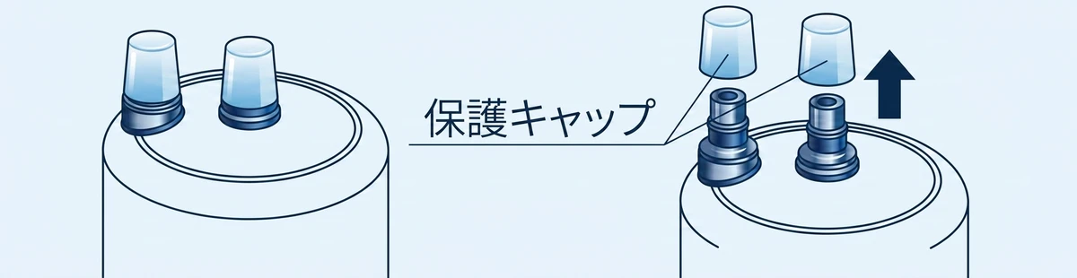 保護キャップを外す